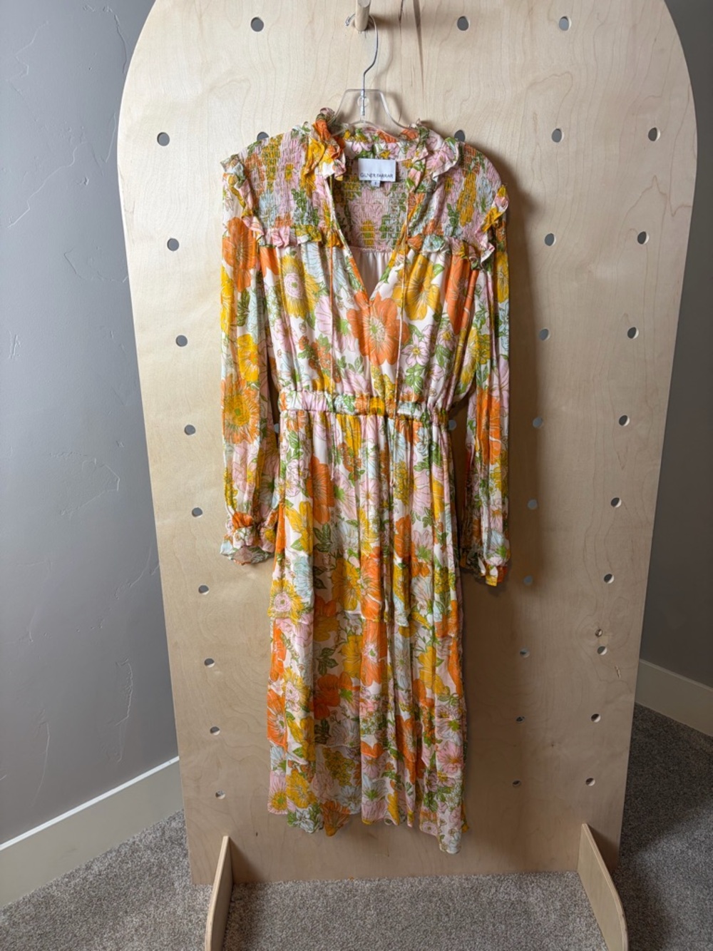 Gilner Farrar Floral Smocked Midi Dress – Size Small - Picture 2 of 8